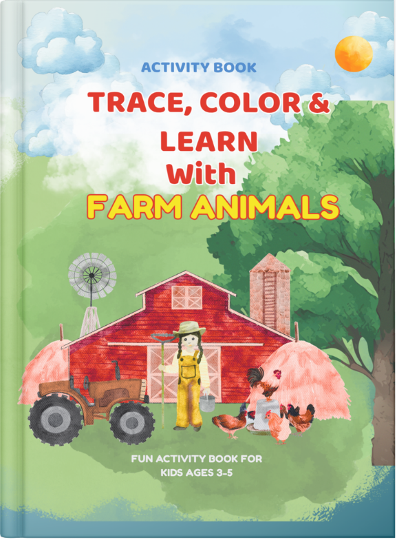 Trace, Color and Learn with Farm Animals activity book